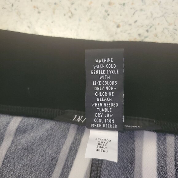 INC International Concepts Women's Striped Wide-Leg Pants Black/White Size PL - Picture 8 of 10